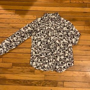 cute size small loft long sleeve button up blouse